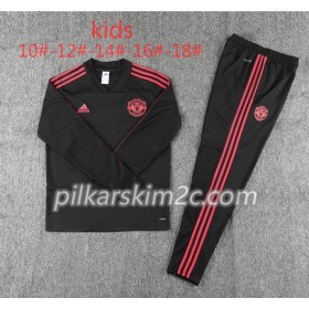 Manchester United Dziecięca Komplet Bluzy Treningowe Czarny 2018-2019